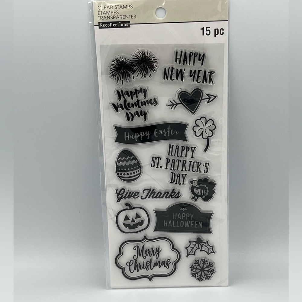 Recollections - Clear Stamp - Set of 15 - Holidays - New